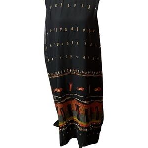 Jane Ashley Black and Orange Maxi Pencil Dress Size 5X